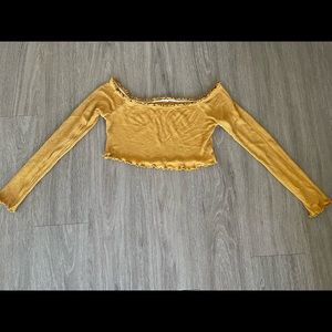 Off the shoulders golden yellow crop top